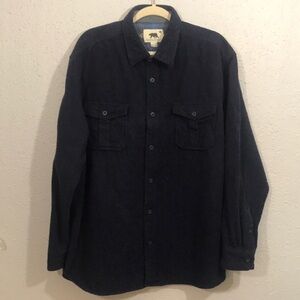 Dakota Grizzly Deep Blue 100% Cotton Flannel Long Sleeve Button Shirt size XXL